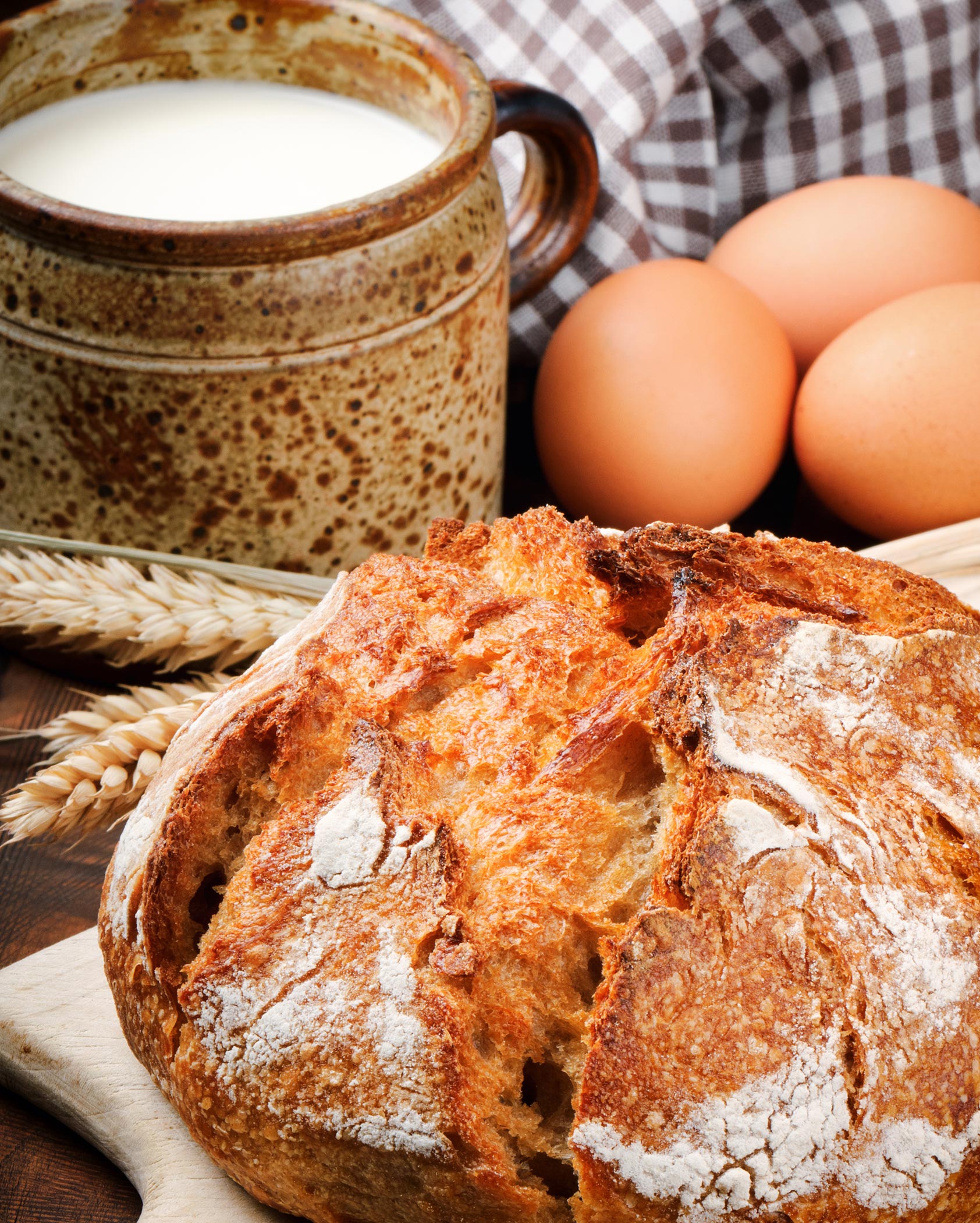 Detailaufnahme Brot & Eier - Lüch da Morgnun